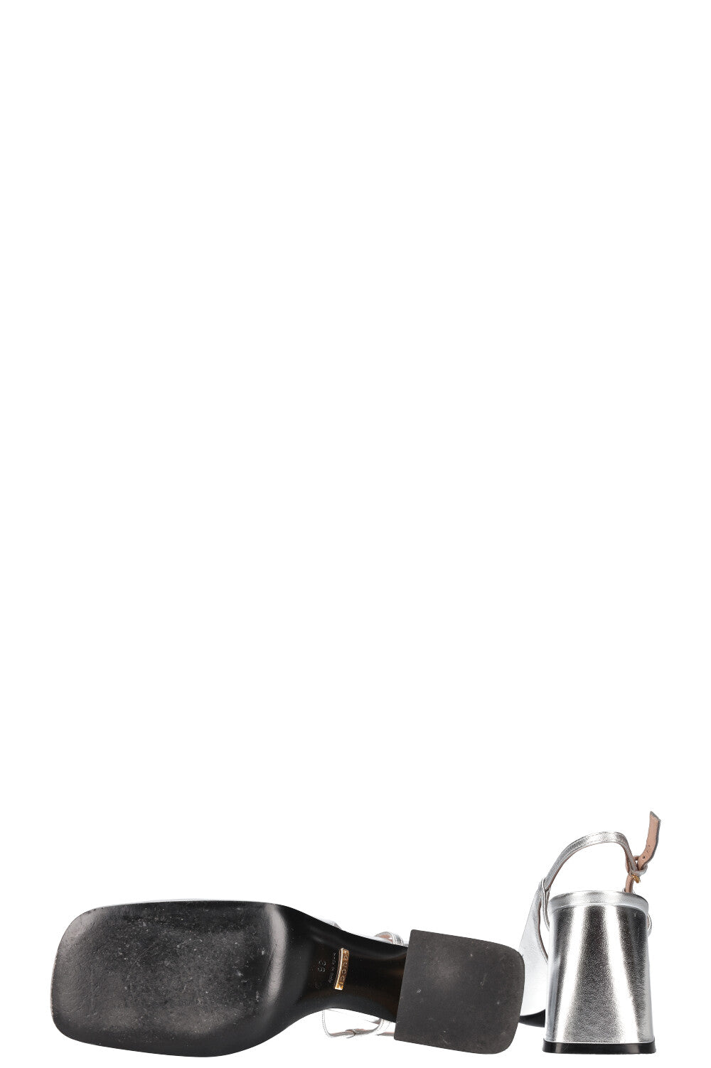 GUCCI Baby Horsebit Slingback Pumps Silver