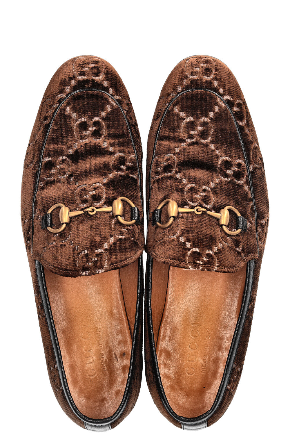 GUCCI Jordaan Loafers GG Velvet Brown