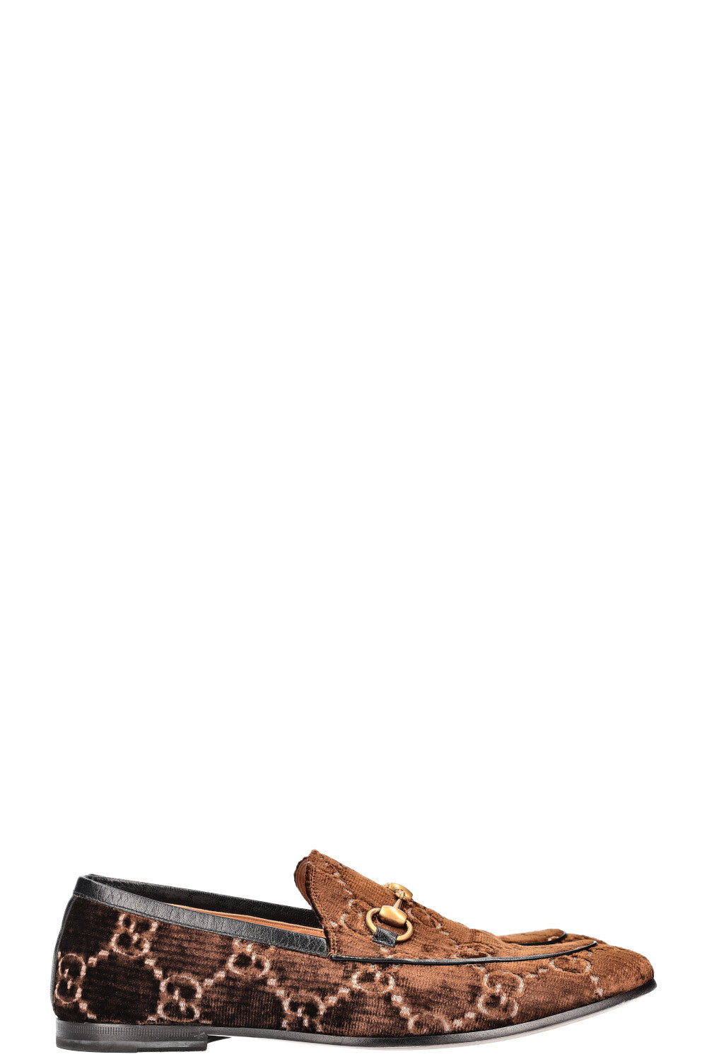 Gucci brown store velvet loafers