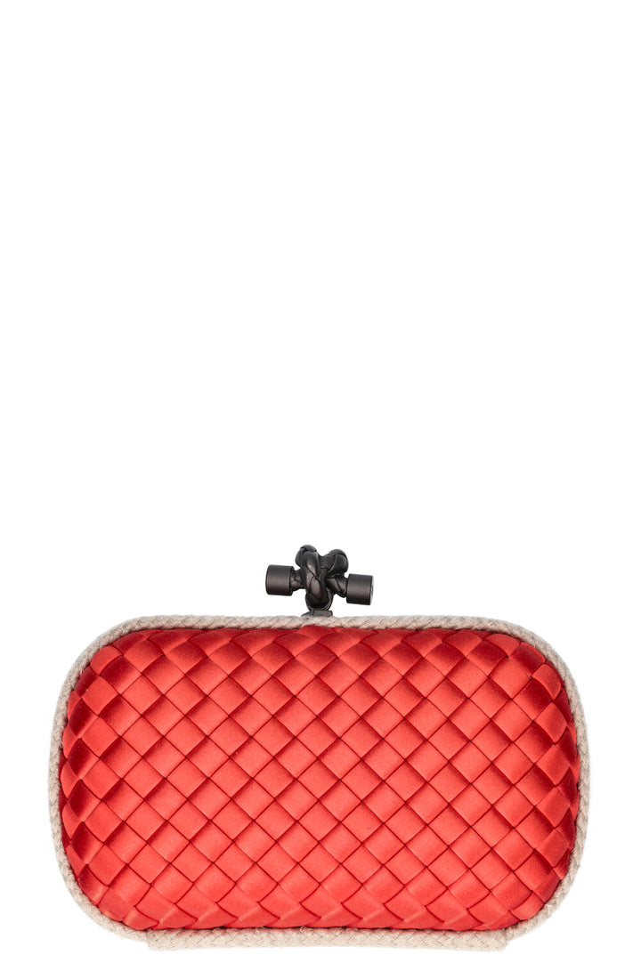 BOTTEGA VENETA Box Knot Clutch Intrecciato Red