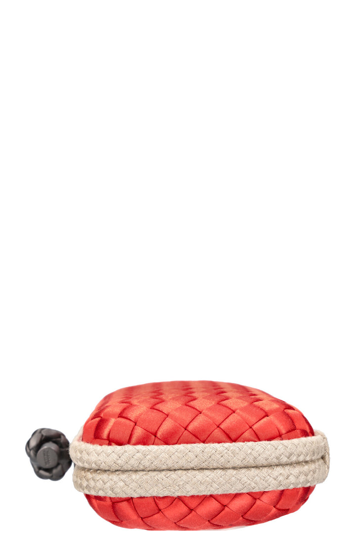 BOTTEGA VENETA Box Knot Clutch Intrecciato Red