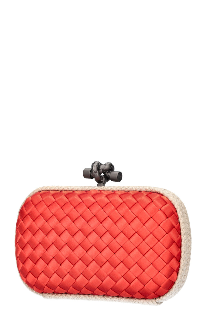 BOTTEGA VENETA Box Knot Clutch Intrecciato Red