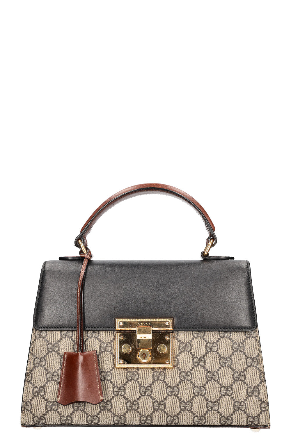 GUCCI GG Padlock Top Handle Bag Black