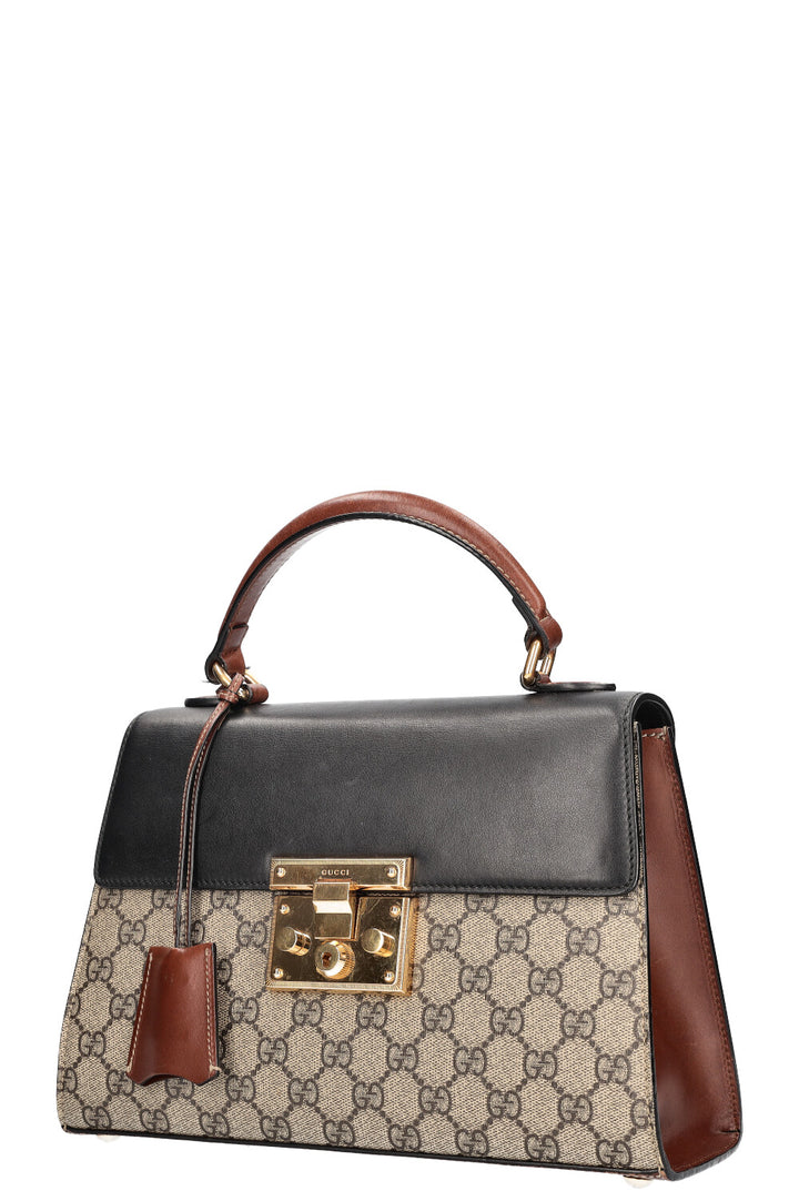 GUCCI GG Padlock Top Handle Bag Black