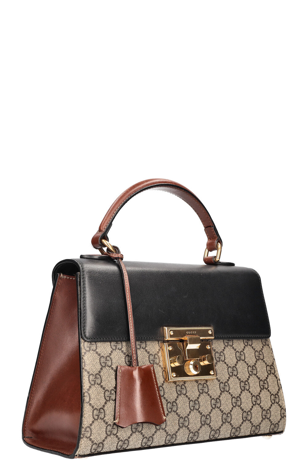 GUCCI GG Padlock Top Handle Bag Black