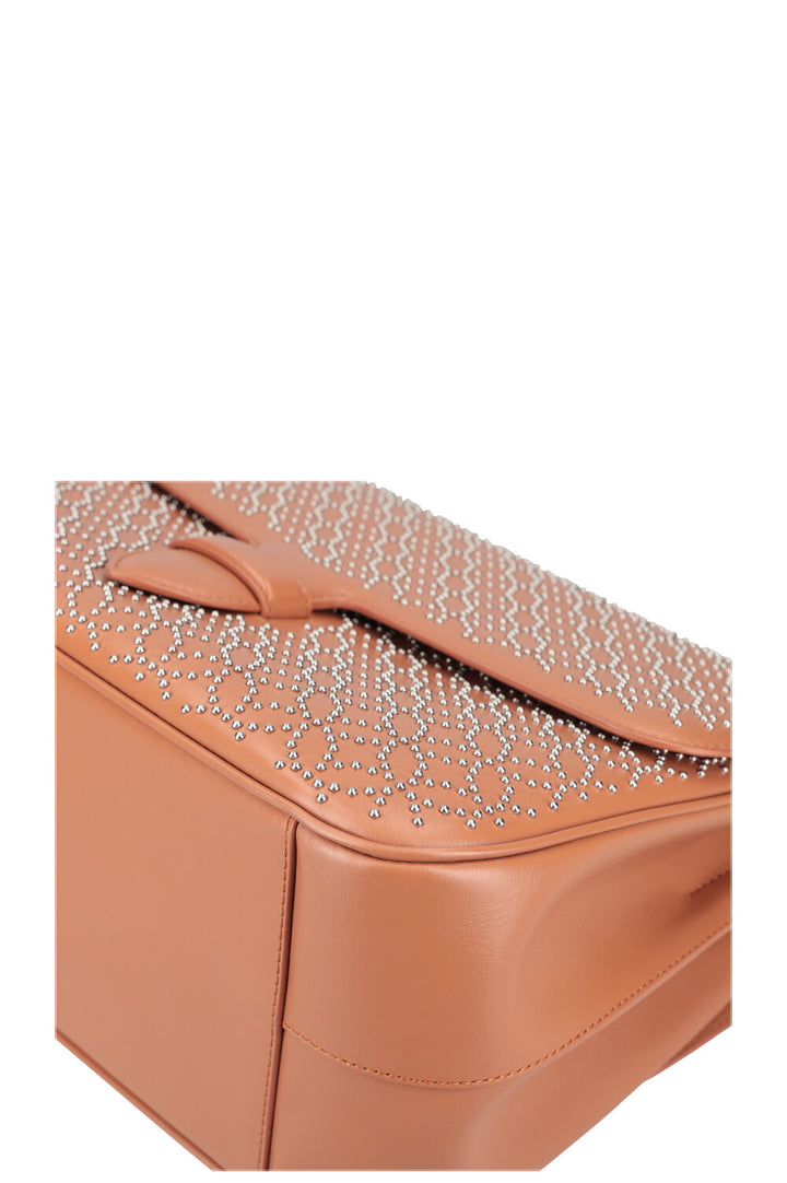 ALAÏA Bifaced Bag Studded Arabesque Brown