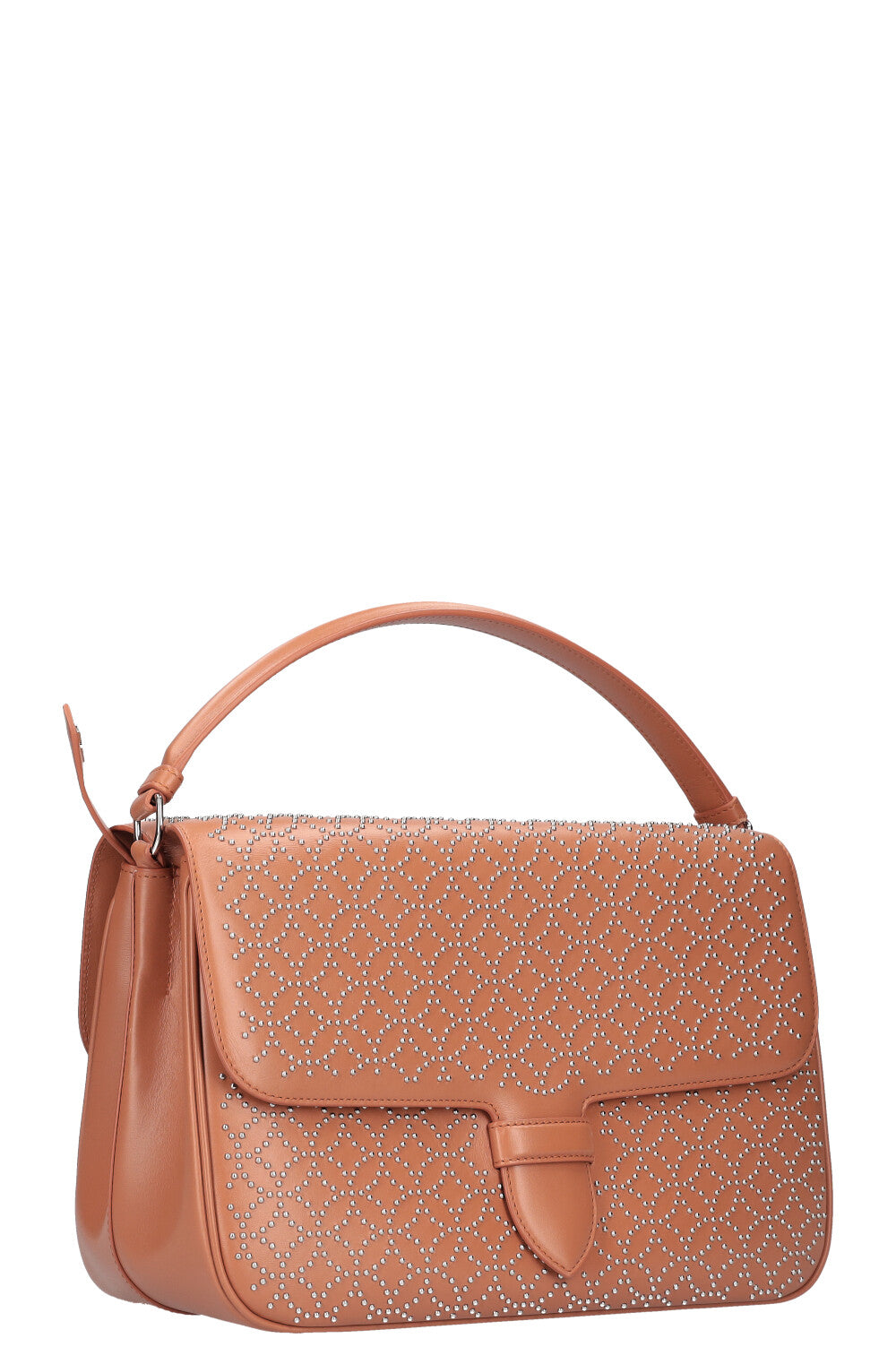 ALAÏA Bifaced Bag Studded Arabesque Brown