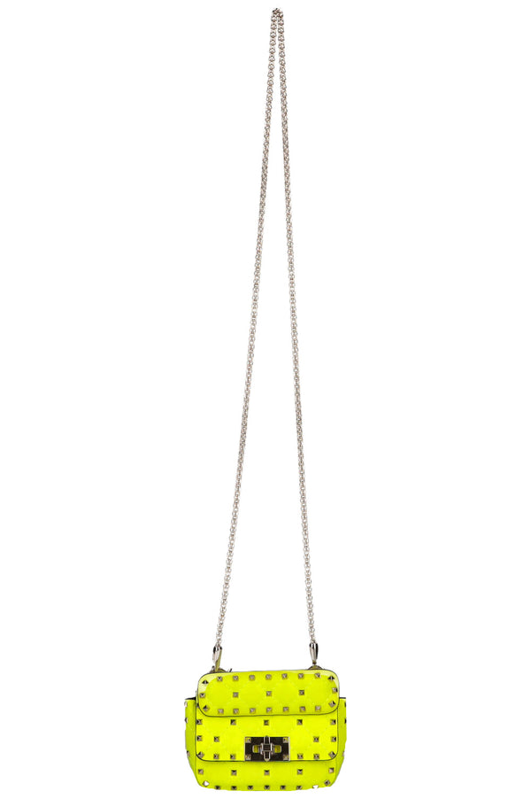 VALENTINO Rockstud Spike Micro Bag Fluo Yellow