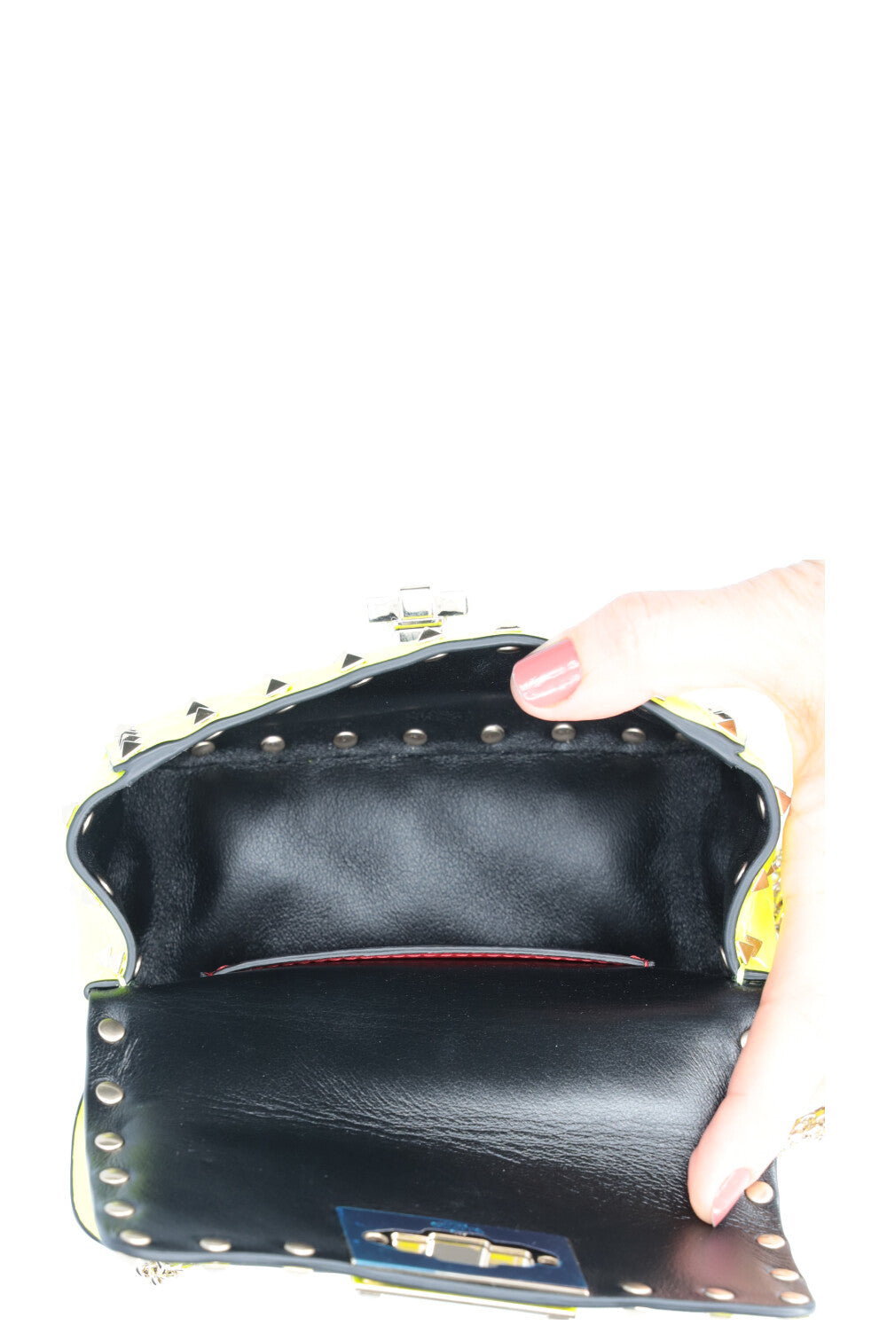 VALENTINO Sac Rockstud Spike Micro Jaune Fluo