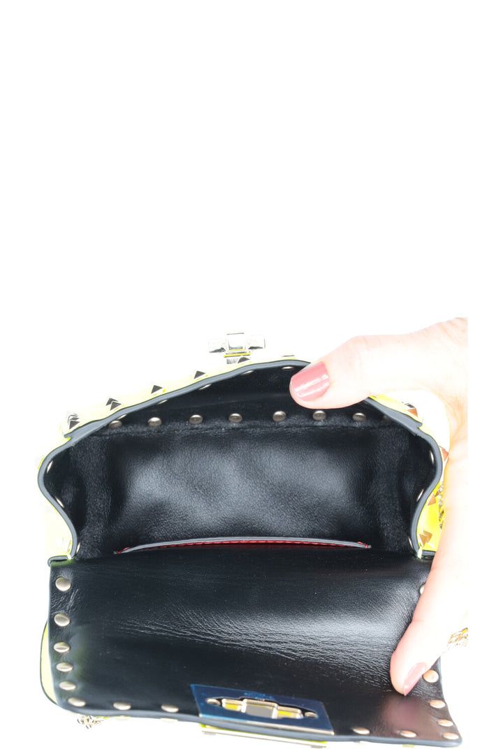 VALENTINO Sac Rockstud Spike Micro Jaune Fluo