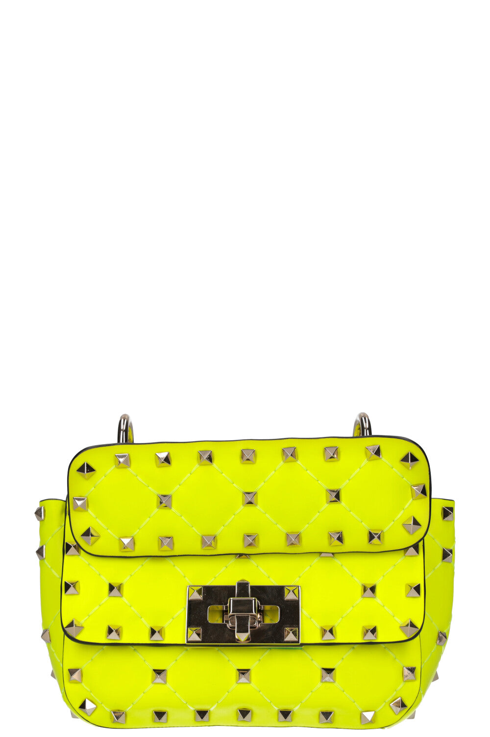VALENTINO Sac Rockstud Spike Micro Jaune Fluo