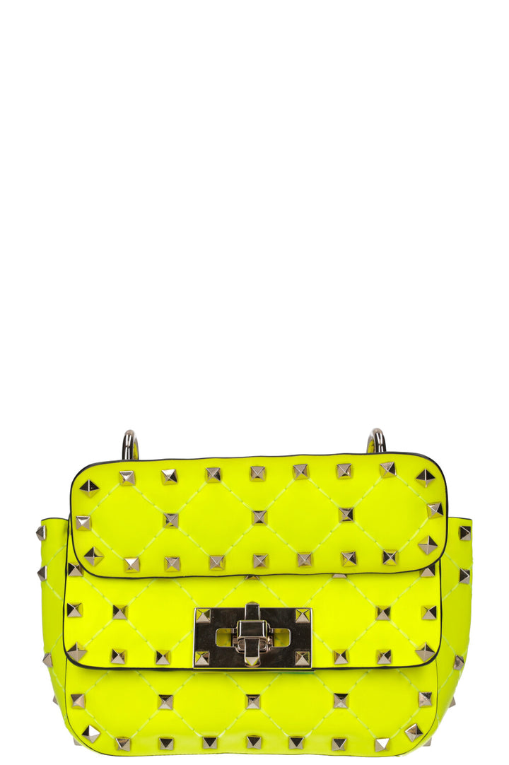 VALENTINO Sac Rockstud Spike Micro Jaune Fluo