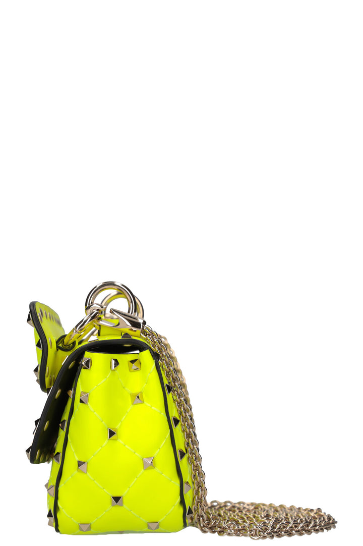 VALENTINO Sac Rockstud Spike Micro Jaune Fluo