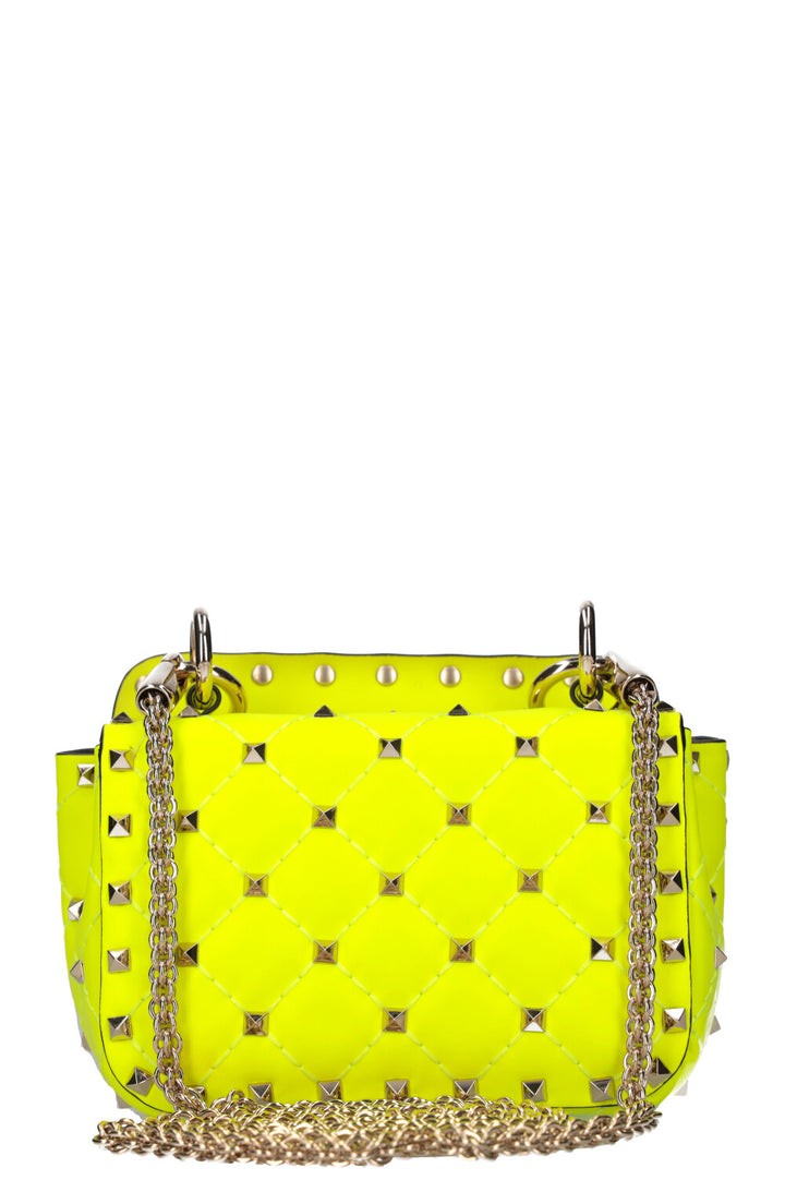 VALENTINO Sac Rockstud Spike Micro Jaune Fluo