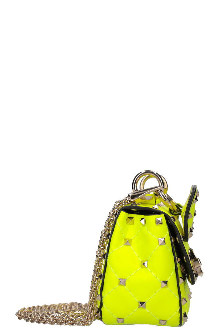 VALENTINO Sac Rockstud Spike Micro Jaune Fluo