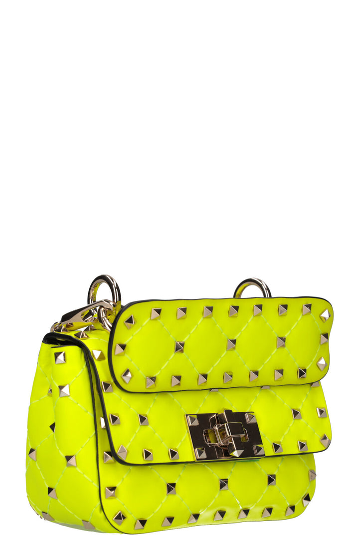 VALENTINO Sac Rockstud Spike Micro Jaune Fluo