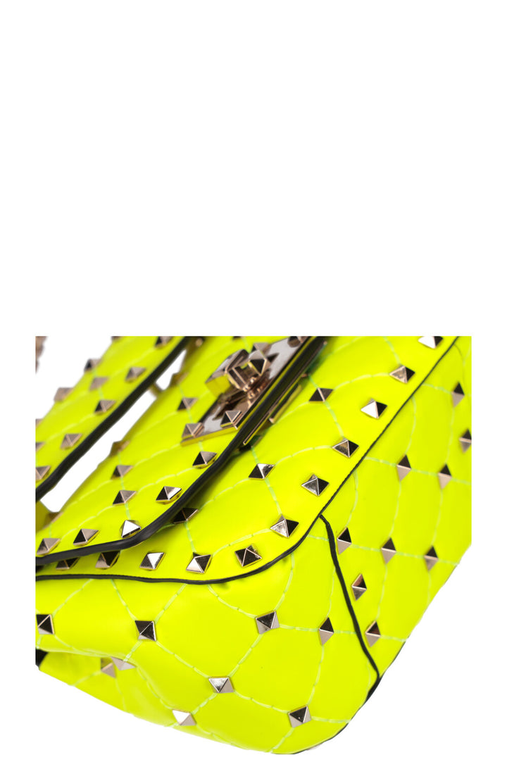 VALENTINO Sac Rockstud Spike Micro Jaune Fluo