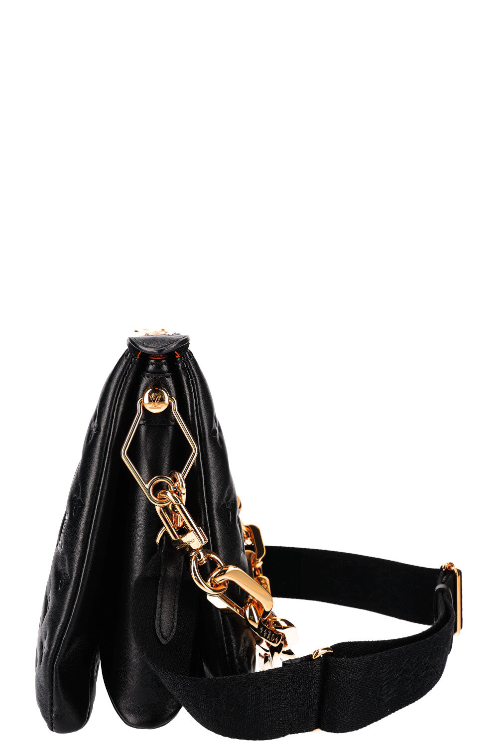 LOUIS VUITTON - Coussin MM - Black Leather Shoulder Bag w/ 2 Straps FU