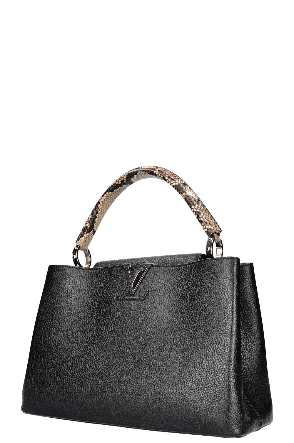 LOUIS VUITTON Python Handle Capucines GM Black