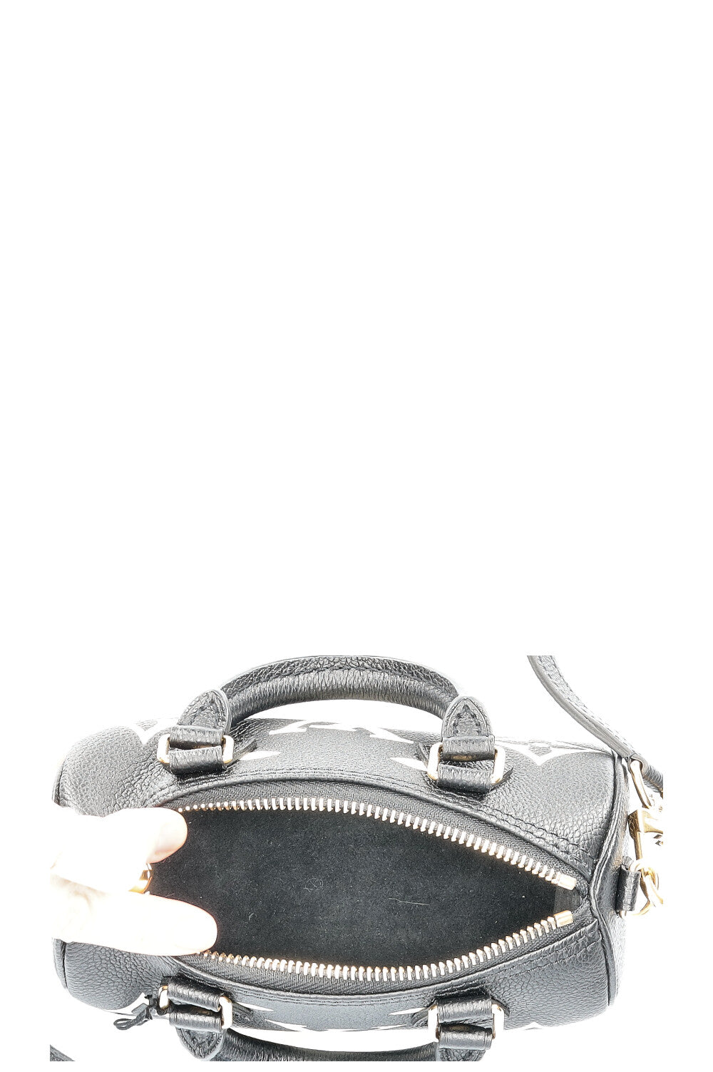 LOUIS VUITTON Nano Speedy Bicolor Empreinte Black