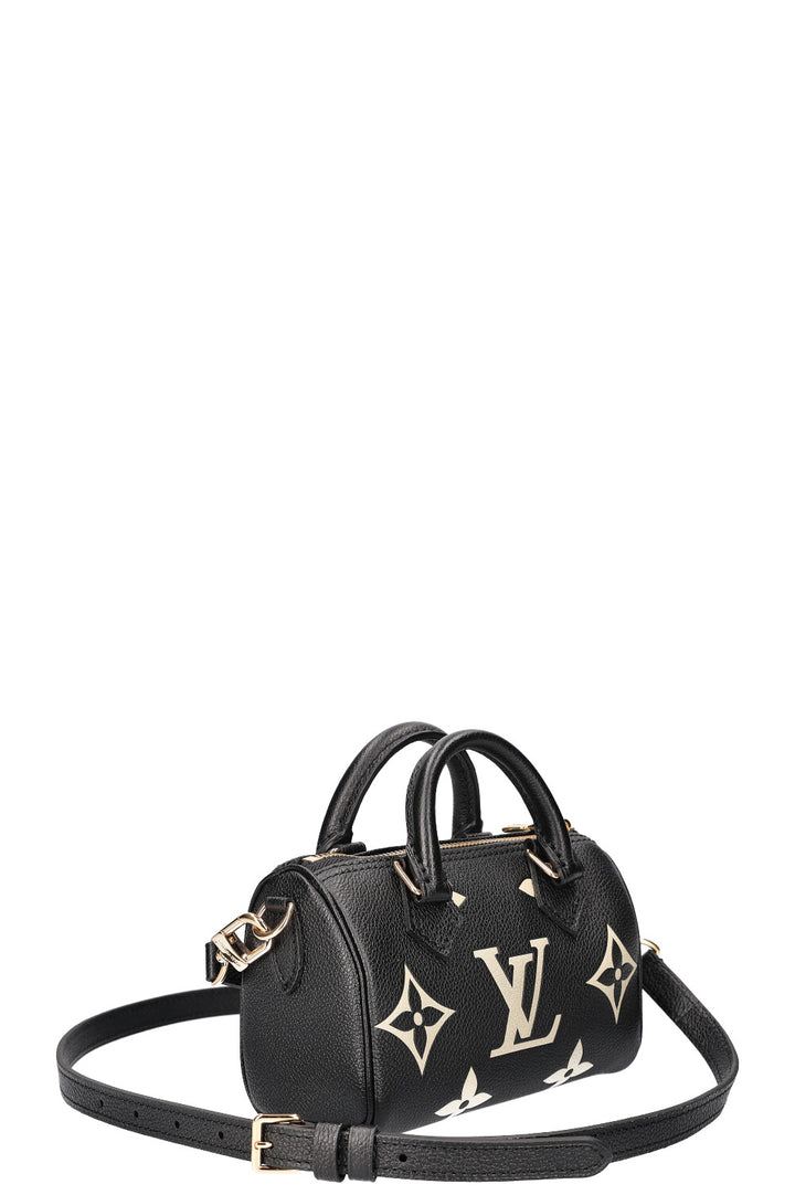 LOUIS VUITTON Nano Speedy Bicolor Empreinte Black