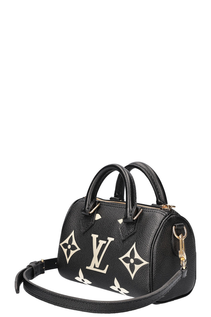 LOUIS VUITTON Nano Speedy Bicolor Empreinte Black