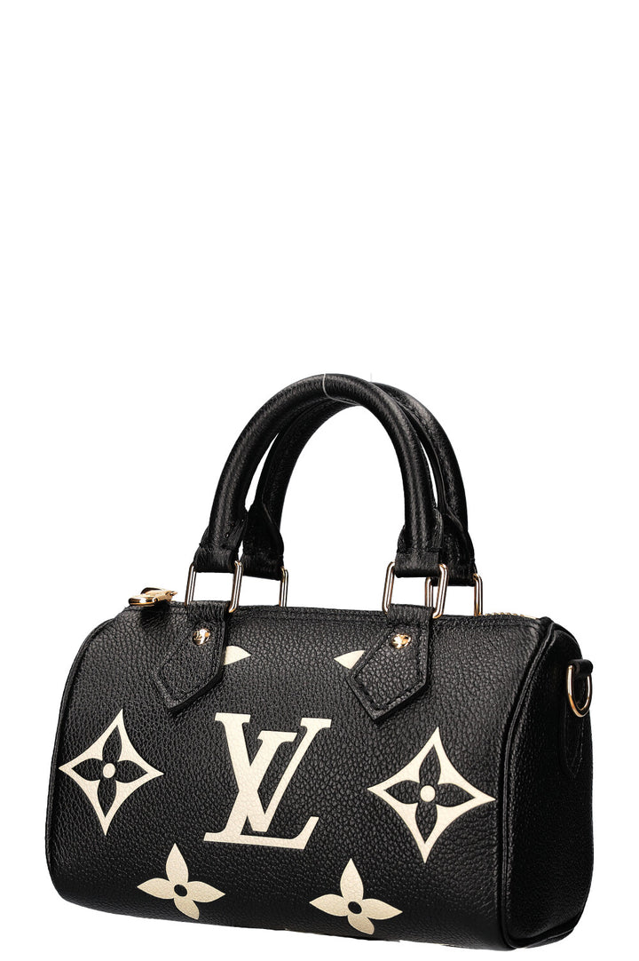 LOUIS VUITTON Nano Speedy Bicolor Empreinte Black