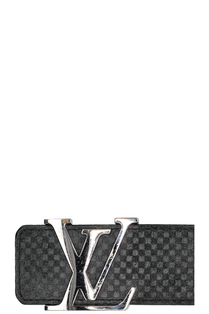 LOUIS VUITTON Ceinture Initiales 40 Mini Damier Daim Gris