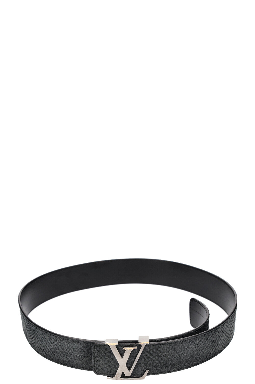 LOUIS VUITTON Initiales Belt 40 Mini Damier Suede Grey REAWAKE