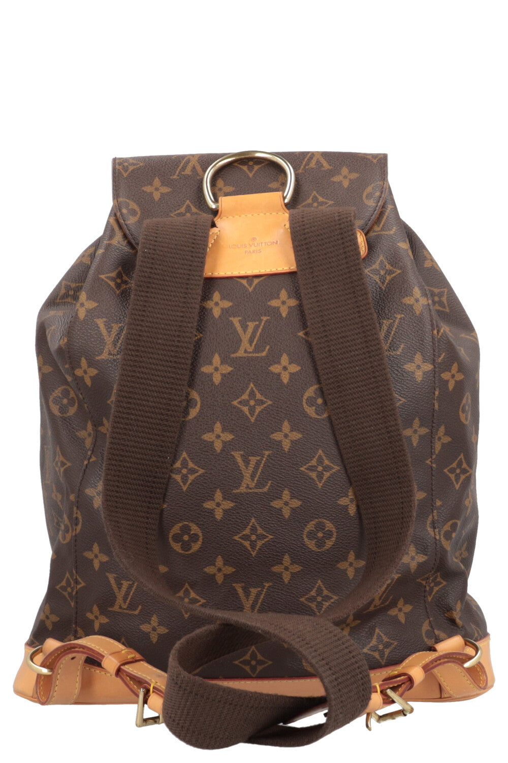 Sac à dos Louis Vuitton Montsouris petit modèle en toile monogram marron et  cuir naturel