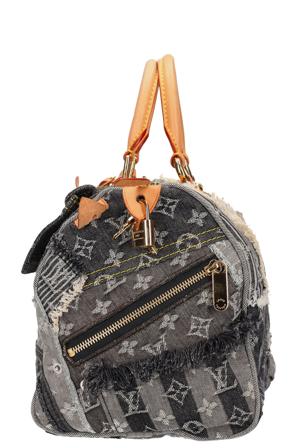 authentic Louis Vuitton Denim Patchwork Speedy 30 Bag Purse Gray - Boca  Raton Pawn