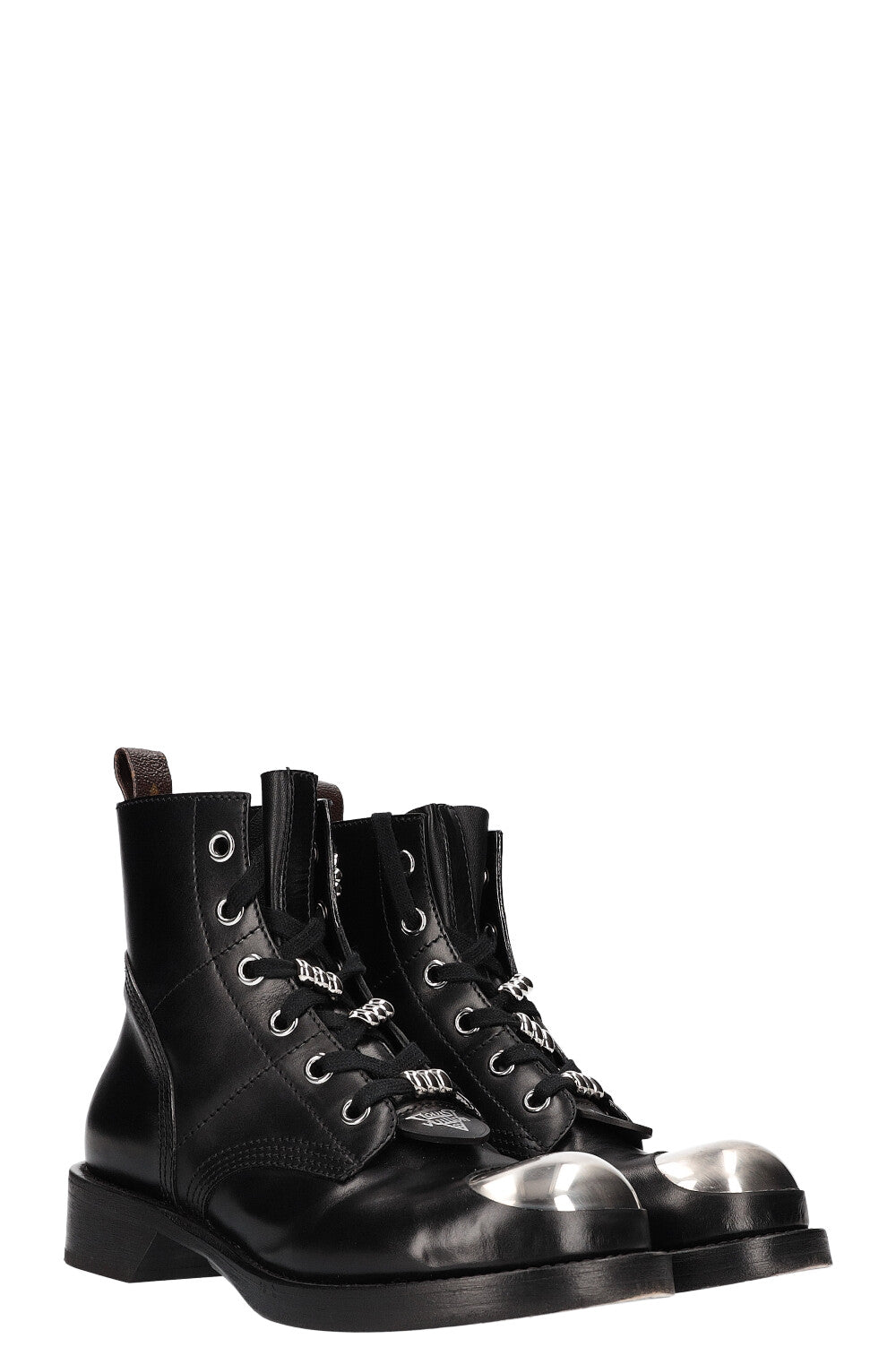 White landscape ankle boots by Louis Vuitton as a detail of News Photo   Getty Images