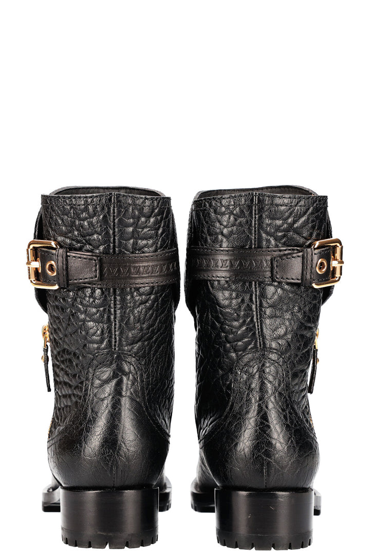 LOUIS VUITTON Bottines Motardes Cuir Grainé