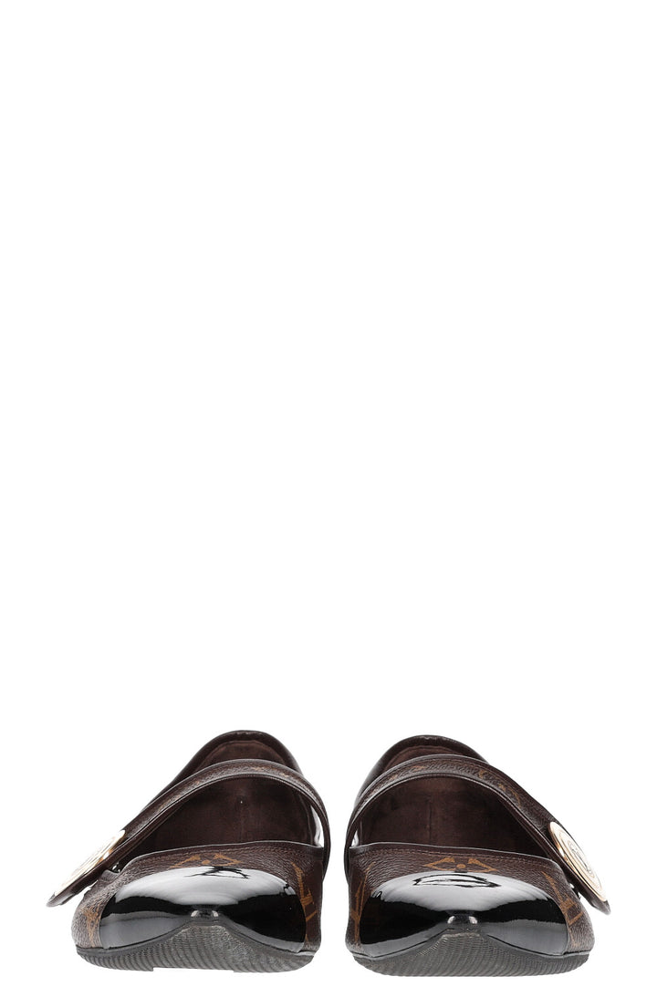 LOUIS VUITTON Cap Toe Flats Canvas MNG