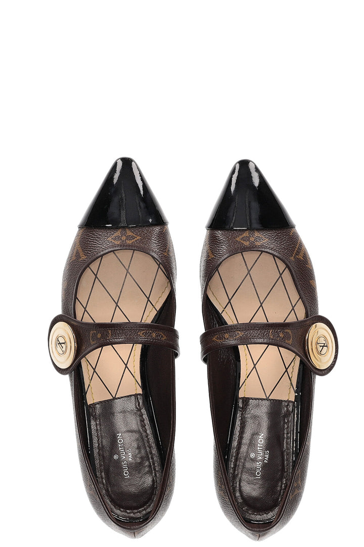 LOUIS VUITTON Cap Toe Flats Canvas MNG