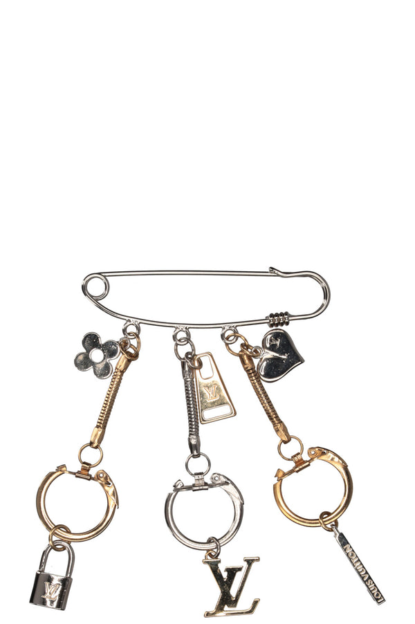 Louis Vuitton Safety Pin Logo Charm Brooch
