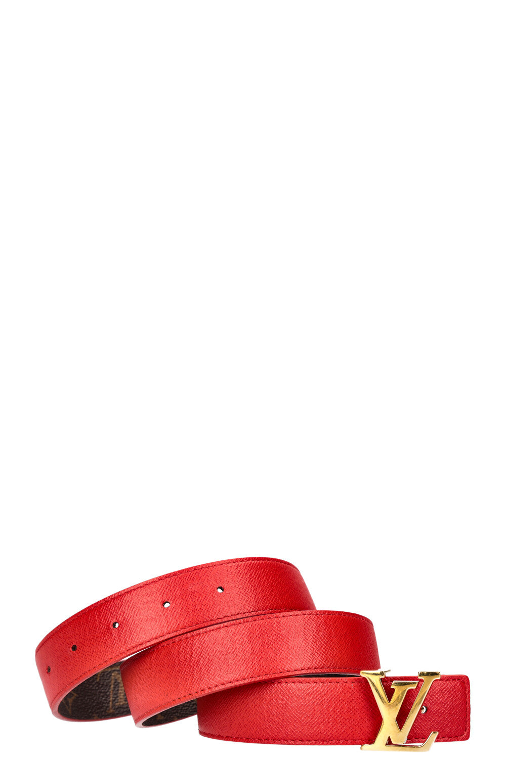 LOUIS VUITTON Ceinture Réversible Initiales MNG Rouge