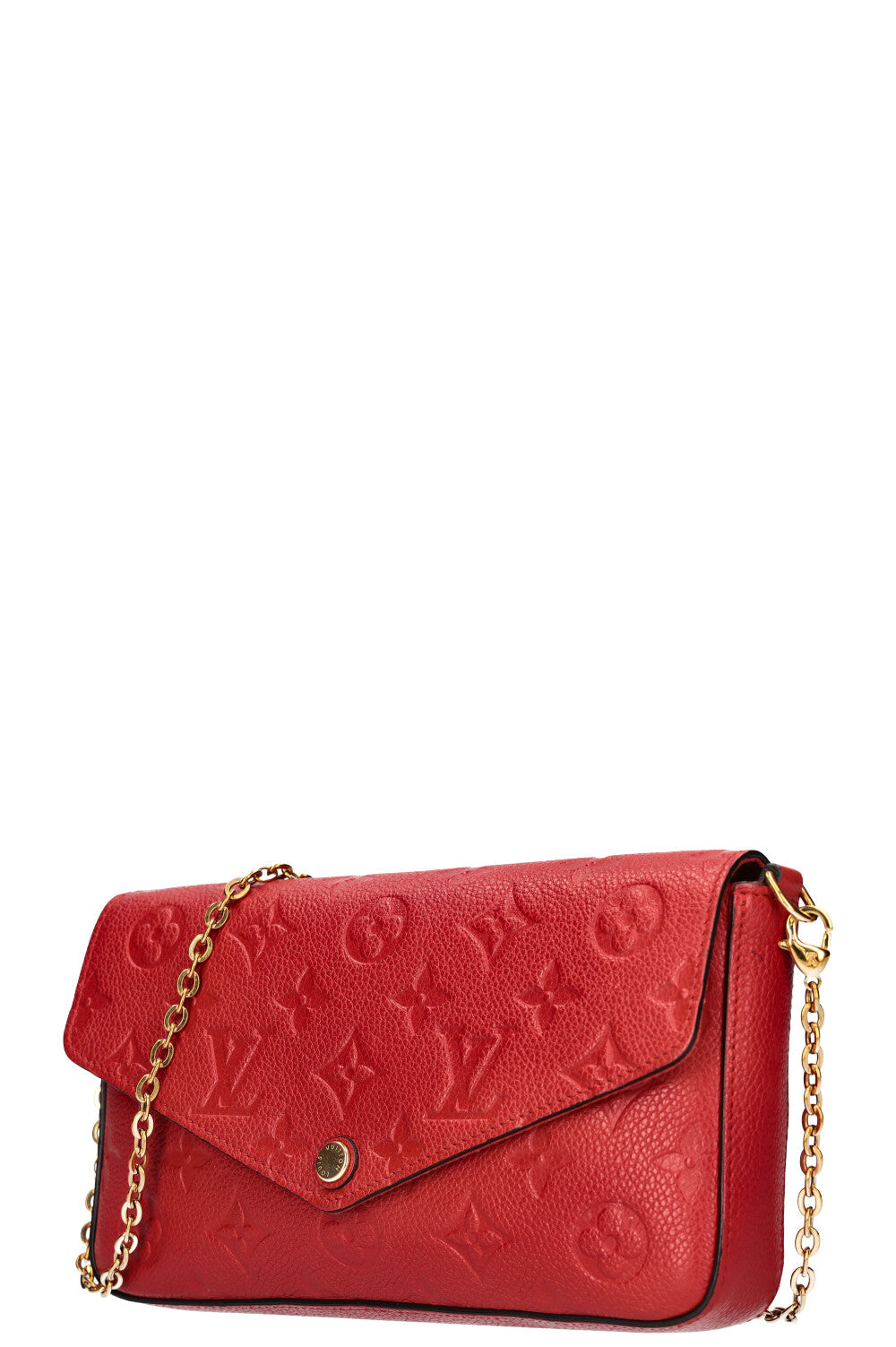 NWT Louis Vuitton Felicie Pochette Monogram Empreinte Leather Scarlet Red