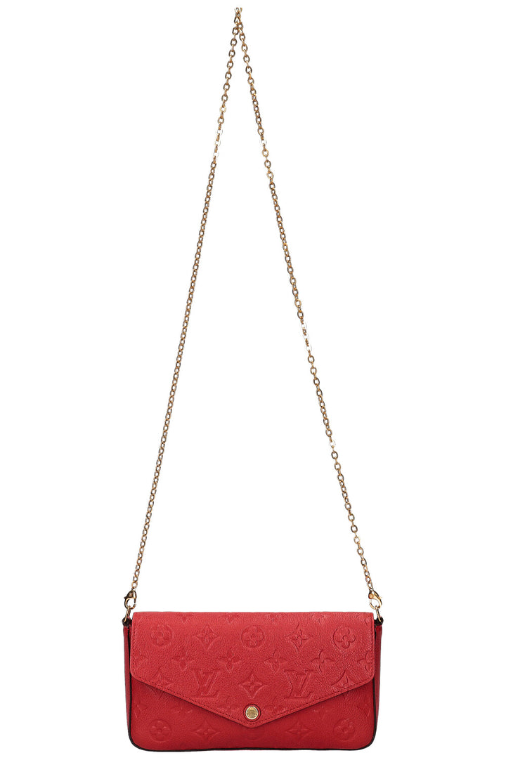 LOUIS VUITTON Felicie Pochette MNG Empreinte Red