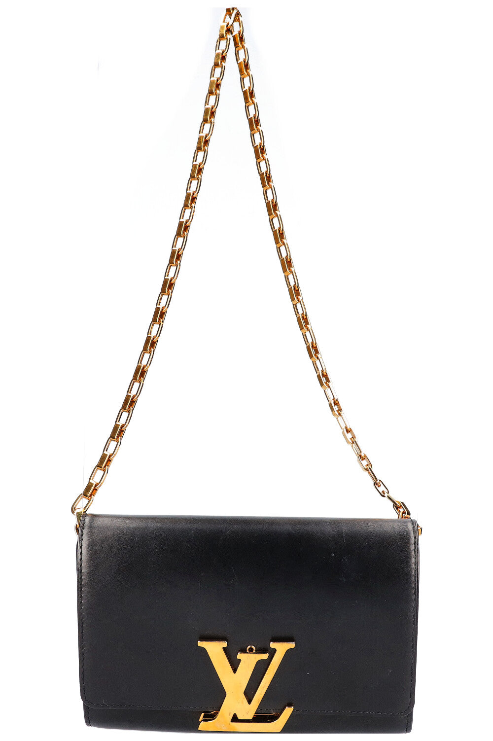 LOUIS VUITTON Chain Louise Bag GM Black REAWAKE