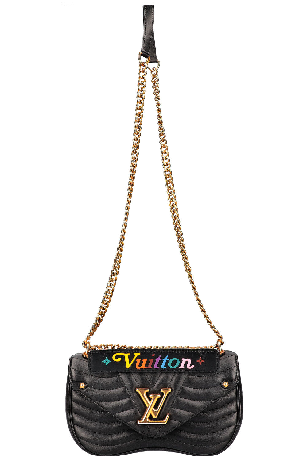 LOUIS VUITTON New Wave Chain Bag MM Black REAWAKE