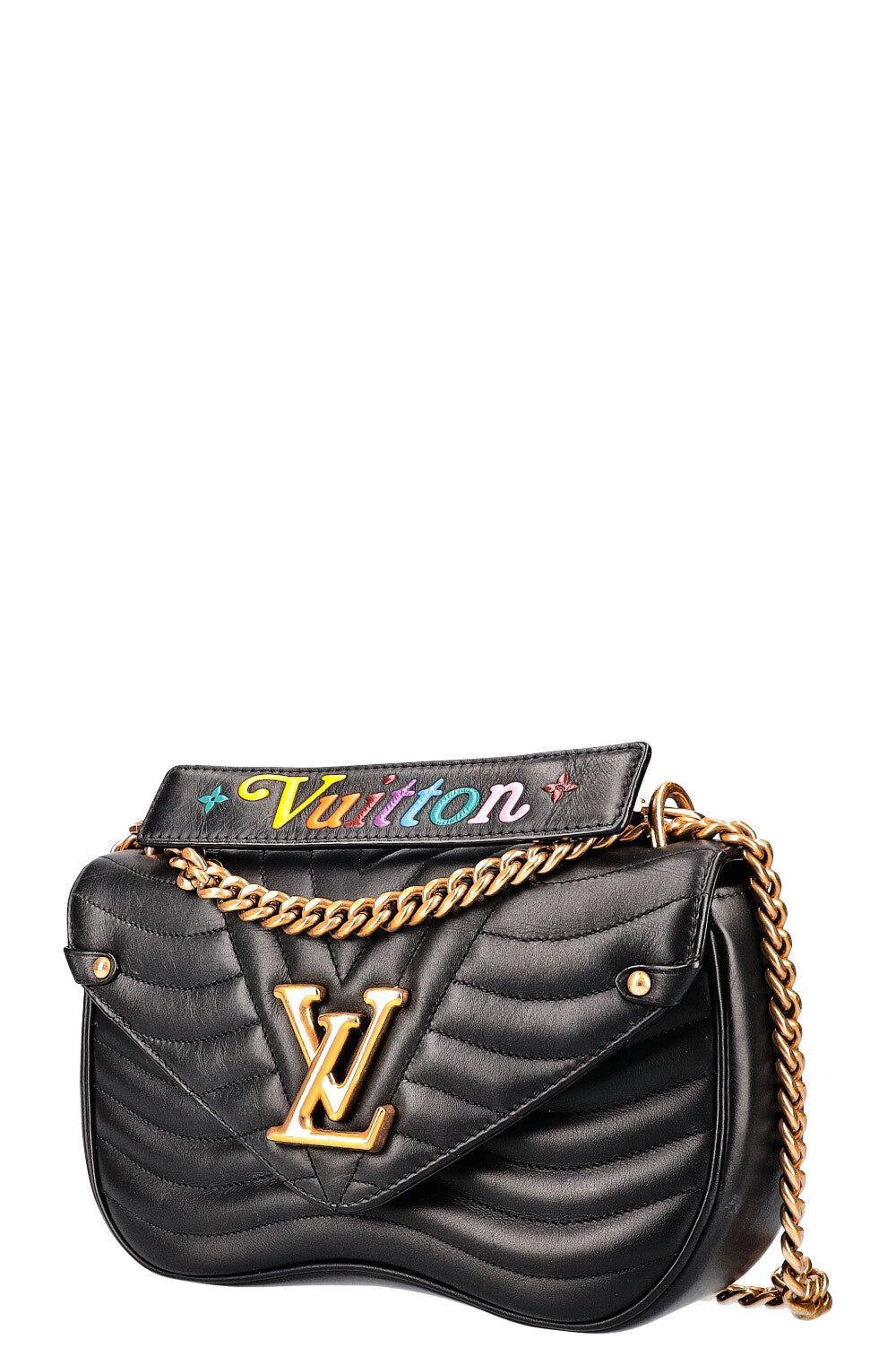 LOUIS VUITTON New Wave Chain Bag MM Black REAWAKE