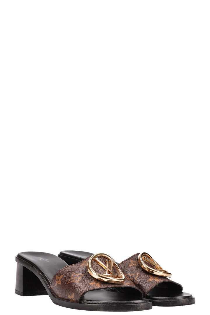 LOUIS VUITTON Lock It Mules Talons Toile MNG