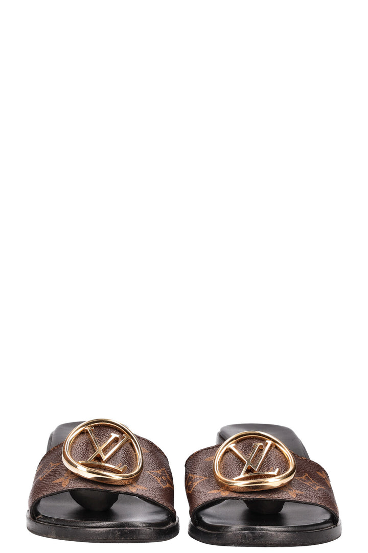 LOUIS VUITTON Lock It Mules Talons Toile MNG