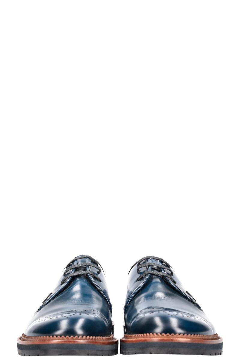 LOUIS VUITTON Lace Up Flats Blue