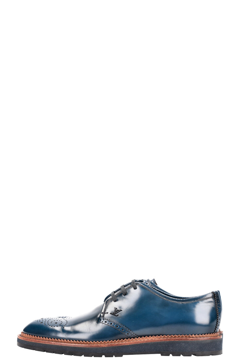 LOUIS VUITTON Lace Up Flats Blue