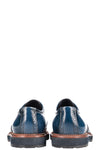 LOUIS VUITTON Lace Up Flats Blue