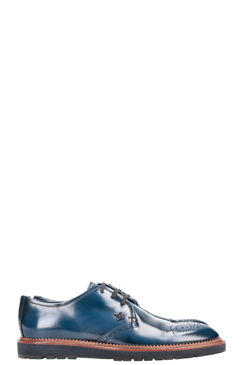 LOUIS VUITTON Lace Up Flats Blue