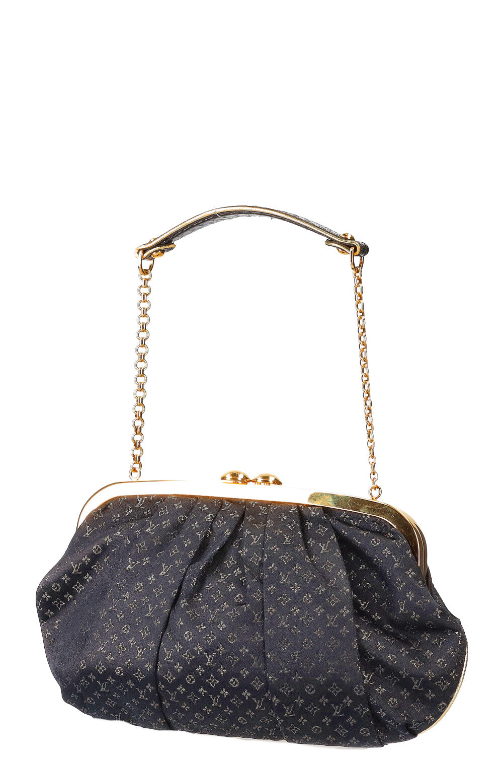 LOUIS VUITTON Aumoniere Bag Satin Black