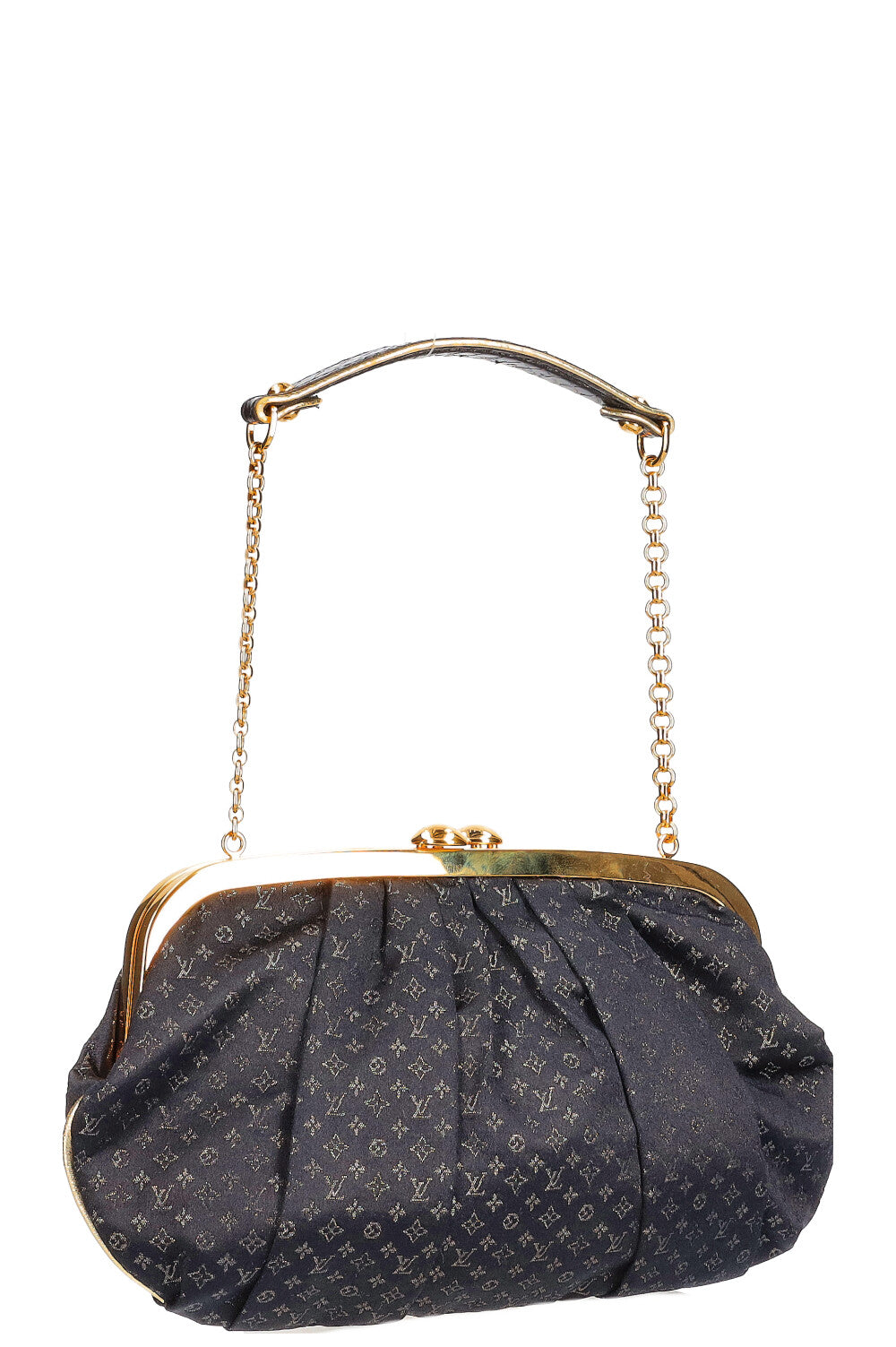 LOUIS VUITTON Aumoniere Bag Satin Black